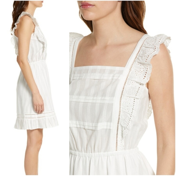 Scotch & Soda Eyelet Ruffle Organic Cotton Pinafore Mini Sun Dress Small… - Picture 2 of 12
